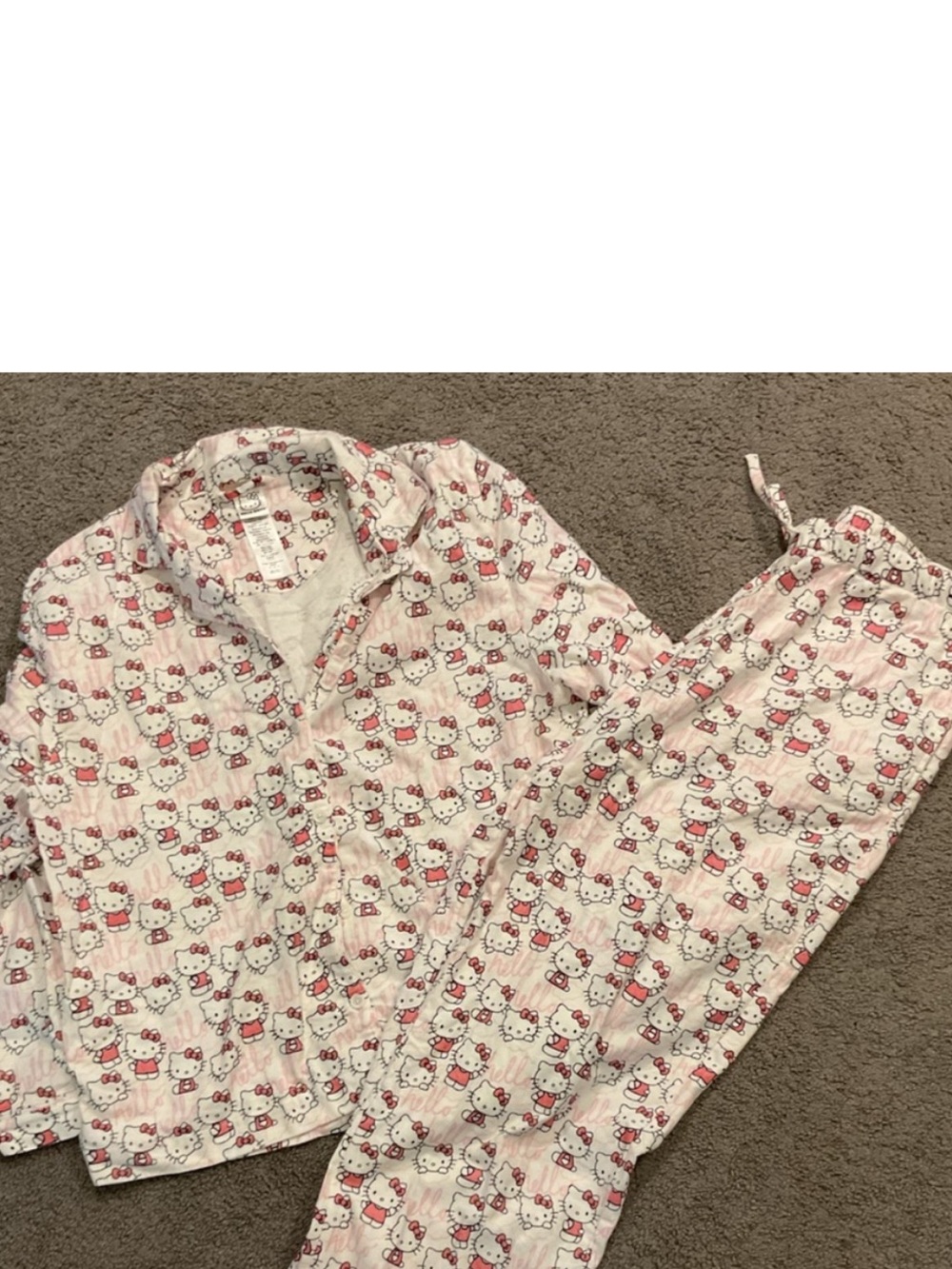 Pottery Barn Teen Pink and White Hello Kitty Pajama Set